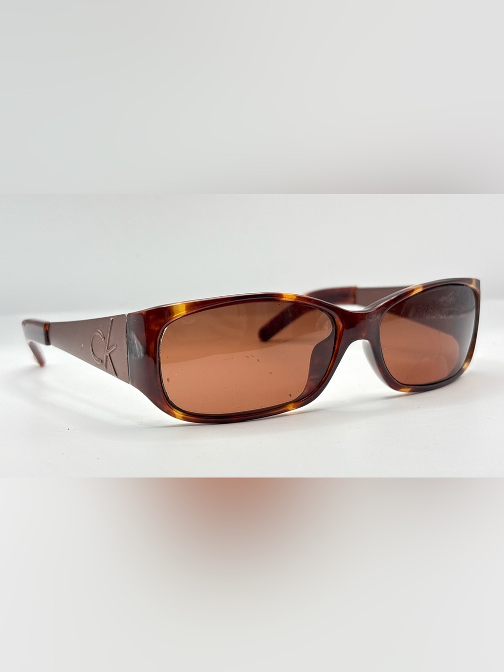 Calvin Klein Brown Oval Sunglasses Frames Only